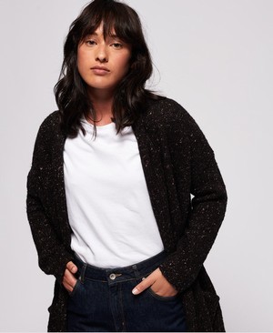 Superdry Dakota Nep Cardigan Női Kötöttáru Fekete | PMWZQ5084